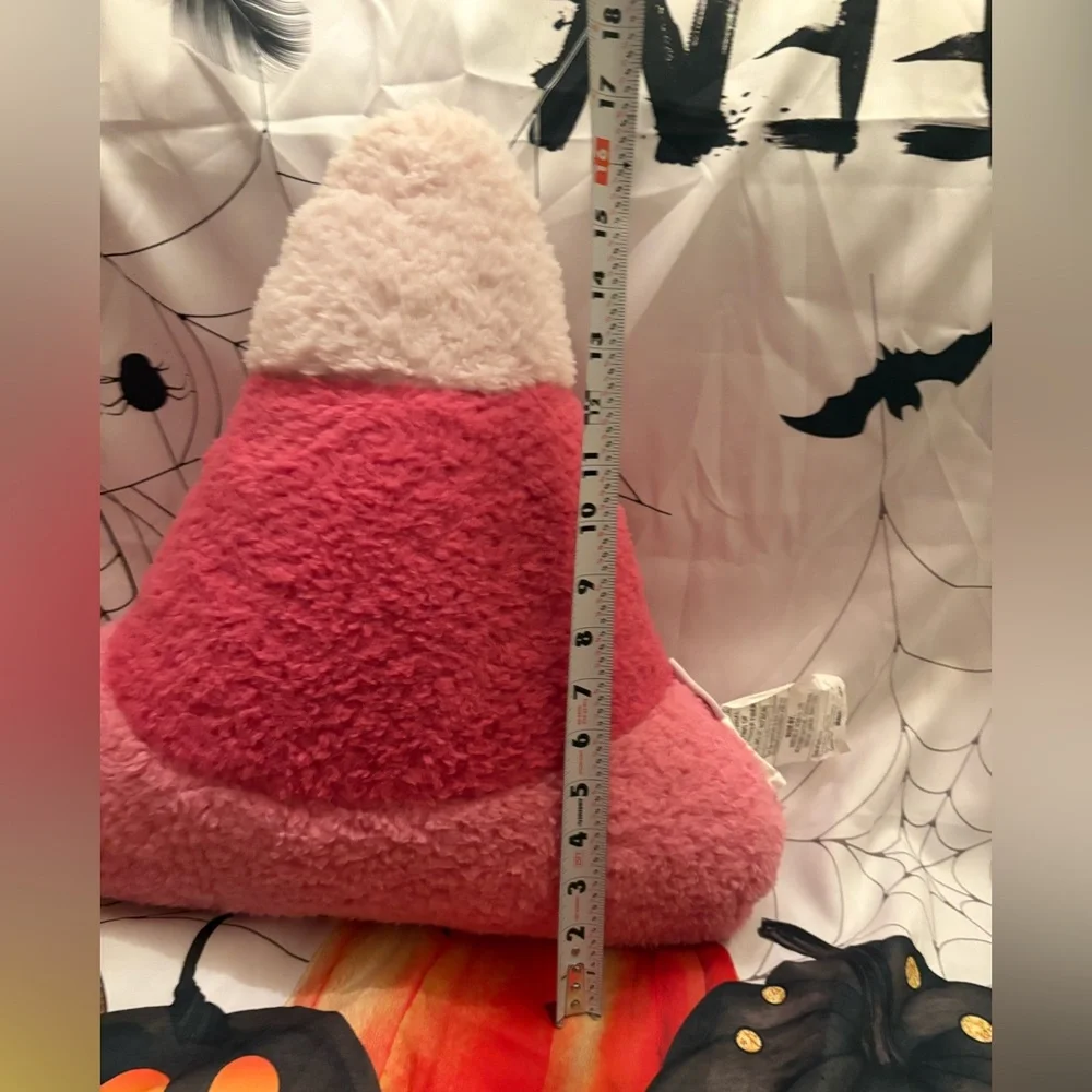 Isaac Mizrahi Pink and White Plush candy corn Pillow